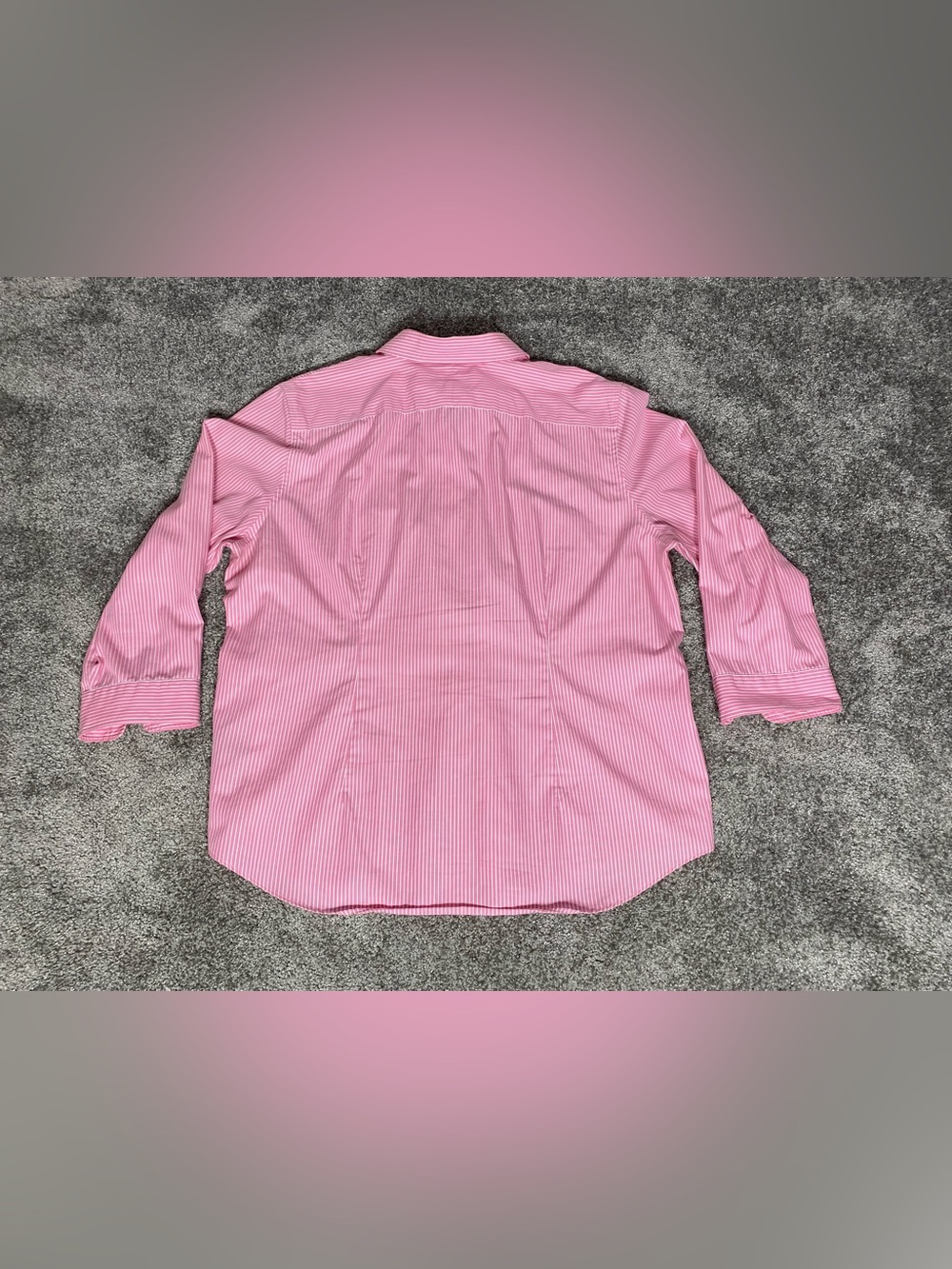 Lauren Ralph Lauren Shirt Women’s XL White Pink Long Sleeve Button Front Preppy - Picture 6 of 8